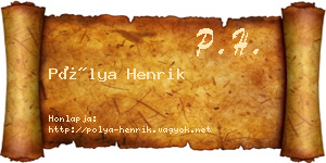 Pólya Henrik névjegykártya